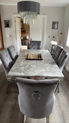 7pc grey marbled glass - 7pc,