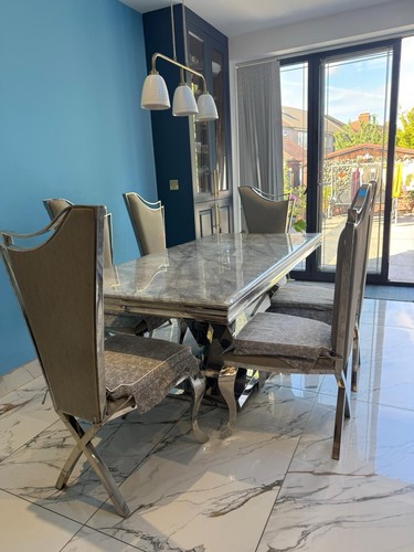 Italian marble dining table - marble,