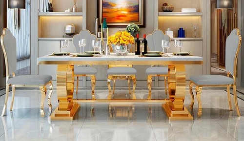 Luxury marble table dining - luxury, set