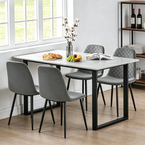 Marble effect dining table - marble,
