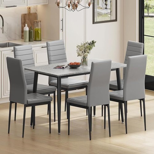Dining table and chairs - table,
