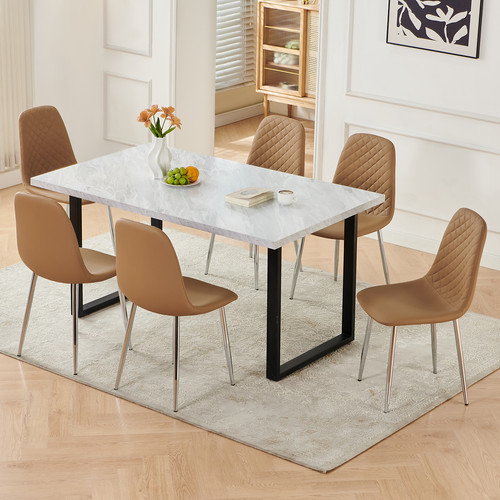 Marble effect wooden dining - marble,