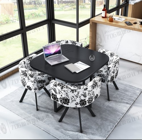 Wood marble dining table - wood, and
