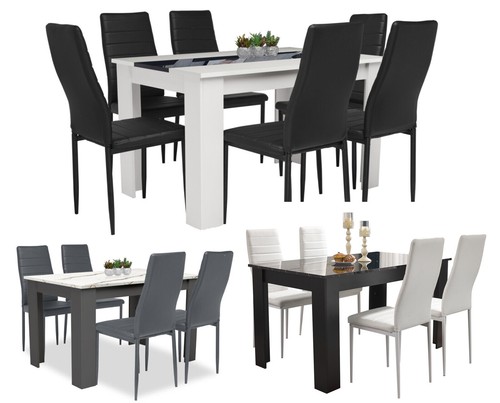 Wooden dining table and chairs - dining,