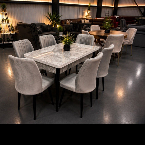Grey marble effect rectangular - grey, marble-effect
