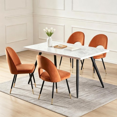 Marble effect dining table - effect,