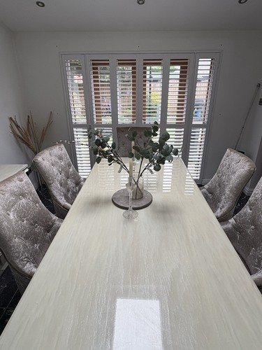 Marble and chrome dining - dining, table