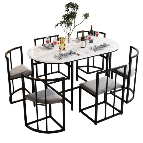 Dining table and chairs set - and,