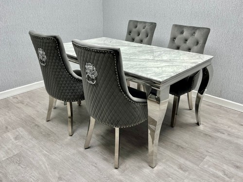Grey marble dining table with - dining,