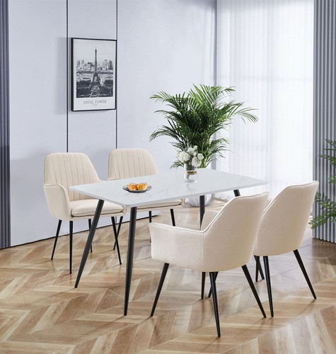 Dining table set - set,, marble