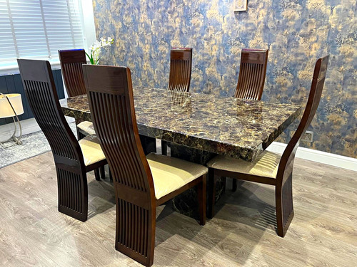 Marbled rectangular dining - marbled,