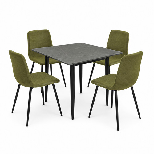 Grey marble dining - table, 4