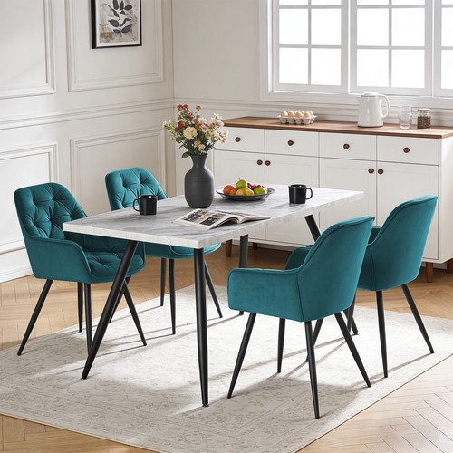Dining table set marble effect - dining,
