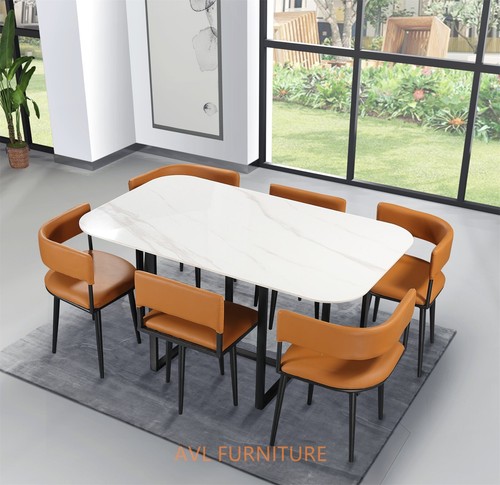 Marble ceramic dining table - dining,