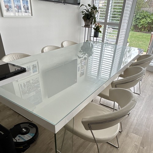 White glass top rectangular - white,