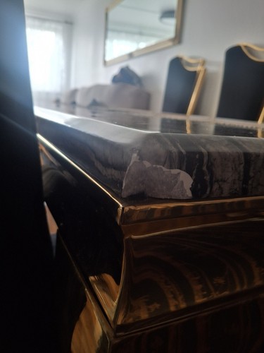 Marble table with - table, gold