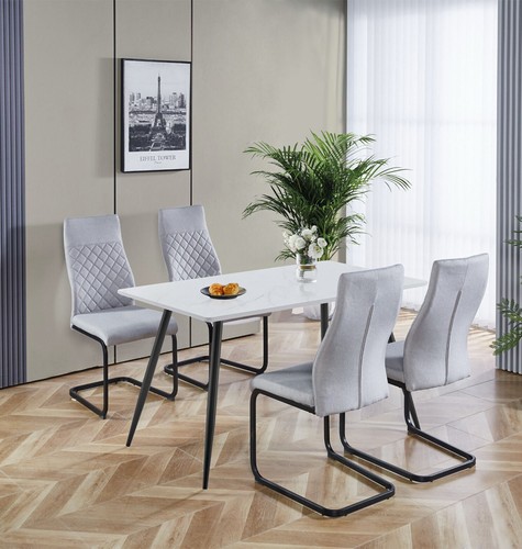 Dining set white marble - white,