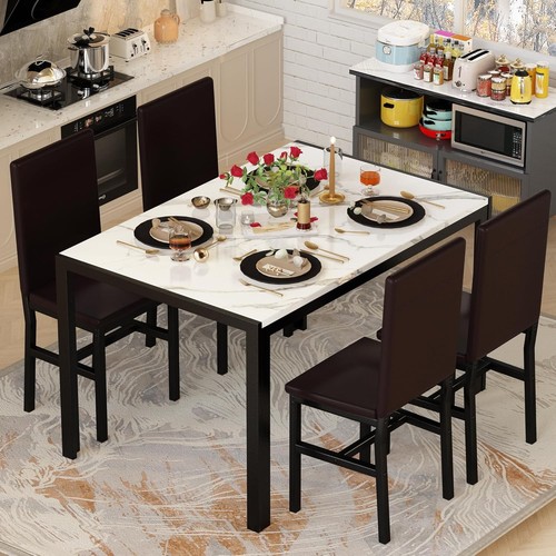Piece faux marble dining - marble,