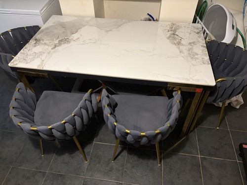 Marble dining table with - dining, 4