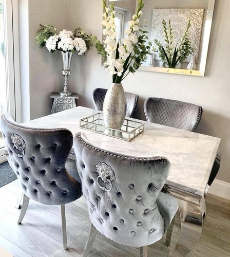Marble dining table 4 button - marble, +