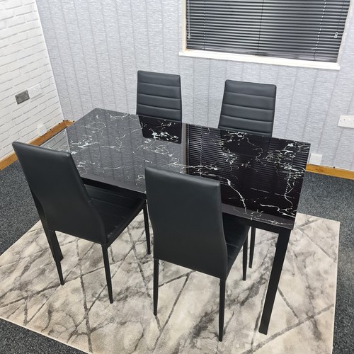 Black dining table set - set, 4