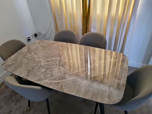 Marble effect dining table - effect, set