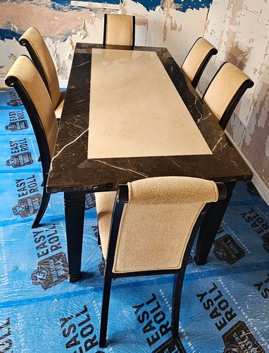 Marble dining table with - , 6